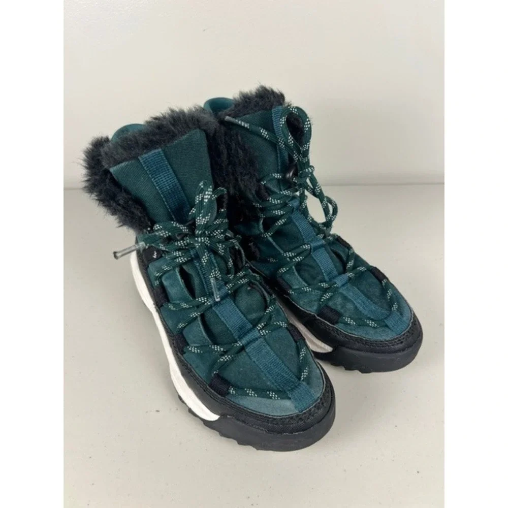 Sorel Kinetic Impact NXT Boot Dark Green Black Faux Fur Waterproof NL5050-301 9